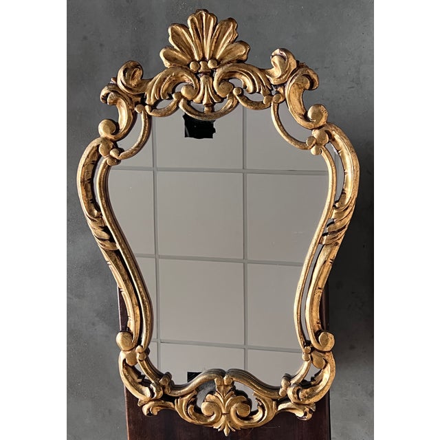French Early 20th French Empire Period Carved Gilt Wood Mirror For Sale - Image 3 of 11