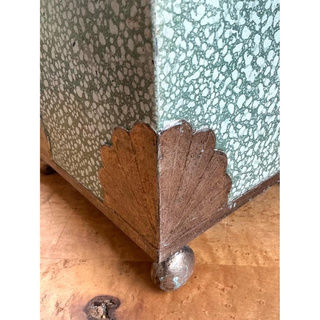 Vintage Painted Cache Pot With Shell Detail For Sale In West Palm - Image 6 of 12