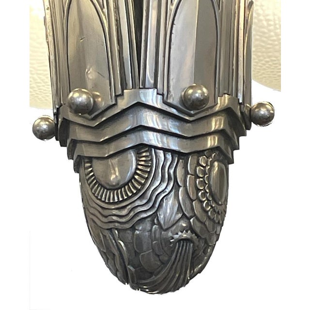 Art Deco Ceiling Lamp by Simonet Frères, 1930 For Sale - Image 4 of 13