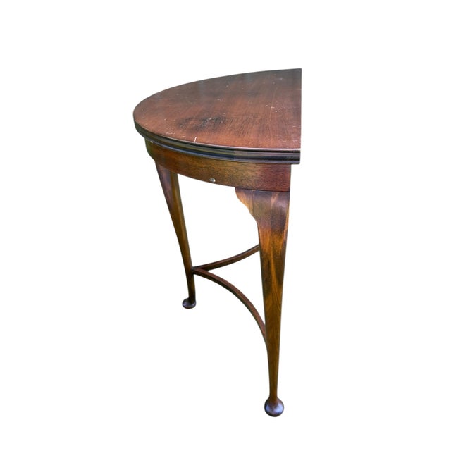 Early 20th Century English Queen Anne Demilune Table For Sale - Image 4 of 11