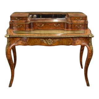 Victorian Burr Walnut Writing Table, 1860s For Sale