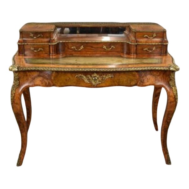 Victorian Burr Walnut Writing Table, 1860s For Sale