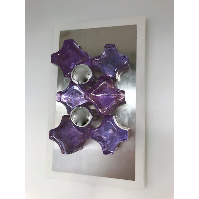 Mid-Century Modern Pressed Glass Sconces by Biancardi and Jordan Arte, Italy, 1970 - A Pair For Sale - Image 3 of 13