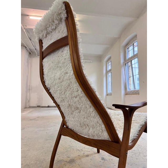 Lamino Armchair with Fur Upholstery by Yngve Ekström for Swedese For Sale - Image 10 of 11