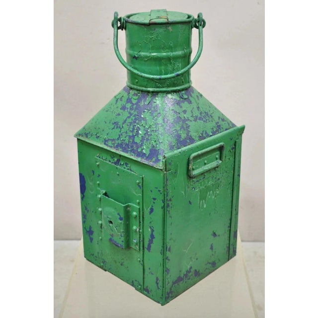 Antique Eli Griffith & Sons Green Marine Masthead Ship Lantern Light Fixture For Sale - Image 12 of 12
