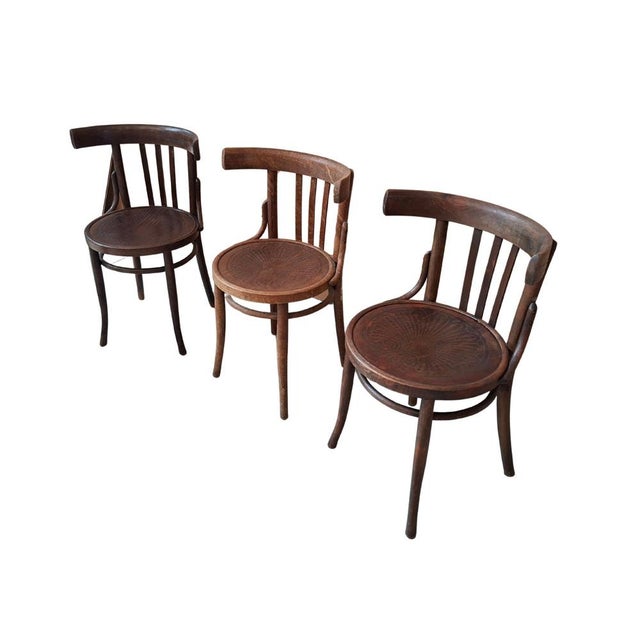 Wood Antique Thonet Style Chairs, 1900, Set of 3 For Sale - Image 7 of 9