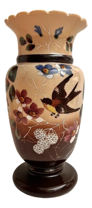 Large French Antique Vase in Opaline Glass