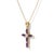 Contemporary Vintage Amethyst Cross Pendant Necklace | Purple Stone Cross Christian Jewelry | February Birthstone Gift For Sale - Image 3 of 4