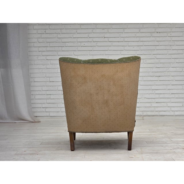 Vintage Danish Lounge Chair in Wool Fabric and Oak, 1950s For Sale - Image 15 of 18