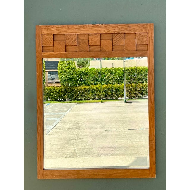 Wood Vintage Lane “Staccato” Wood Mosaic Frame Mirror For Sale - Image 7 of 15