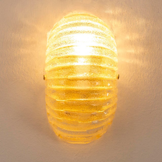 Vintage Italian Wall Light in Amber Murano Glass with Brass Structure, 1990s For Sale - Image 4 of 13