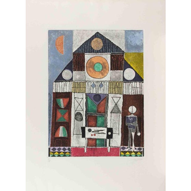 Franco Gentilini, Cathedral, 1970s, Screen Print For Sale - Image 4 of 4