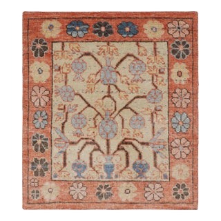 Rug & Kilim's Classic Oriental Square “Tree of Life” Rug in Beige and Rust For Sale
