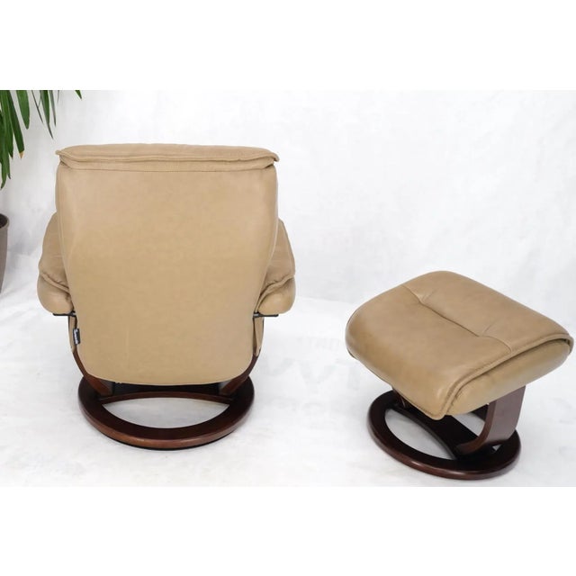 Leather Reclining Chair Ottoman by Thomasville Set of 2 Chairish