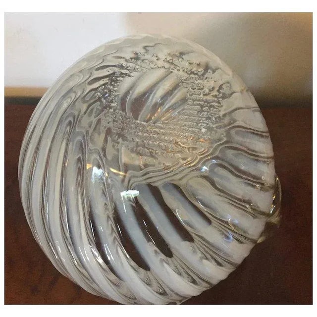 Antique 19th Century American Opalescent White Swirl Glass Pitcher With Ruffled Rim For Sale - Image 10 of 12