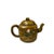 Vintage Chinese Mustard Yellow Graphic Zisha Clay Teapot Art Display For Sale - Image 4 of 9