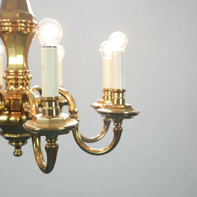Gold and Metal 8-Light Chandelier, 1970s For Sale - Image 6 of 13