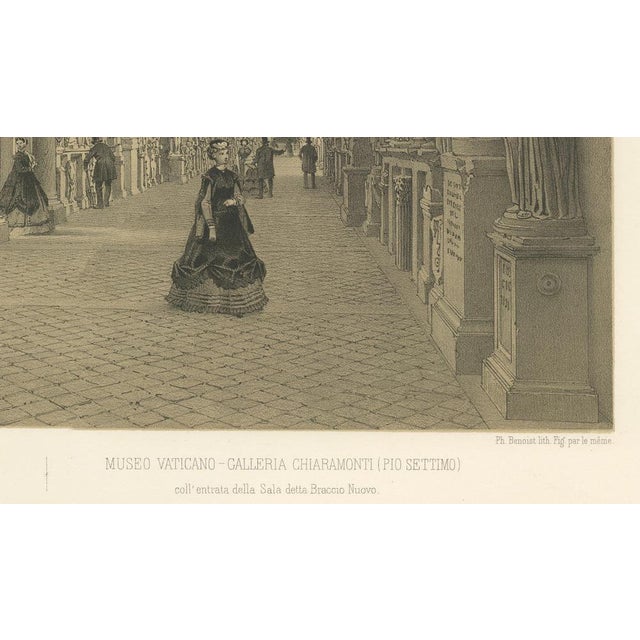 Benoist, Rome Vatican Gallery, Classical Sculpture Interior, 1869, Print For Sale - Image 9 of 10