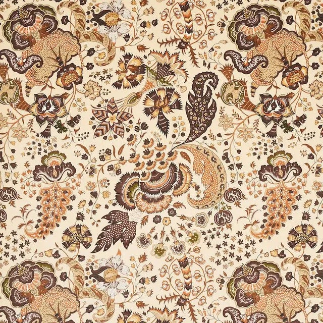 This printed velvet's glorious floral pattern is based on the exotic, richly colored sets and costumes that Leon Bakst...