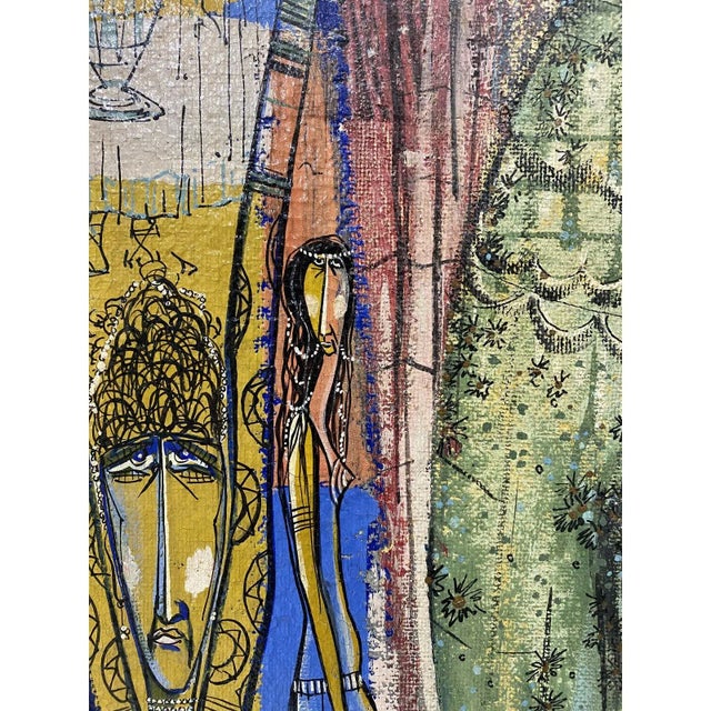 Cerulean Robert Tosa Mid Century Modern Abstract Portraits C.1952 For Sale - Image 8 of 12