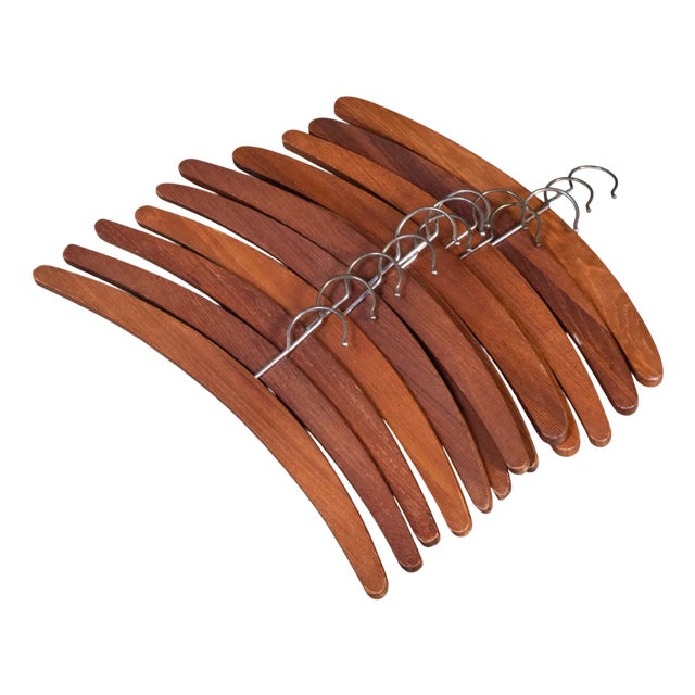Teak Jacket Hangers, 1960s, Set of 13 For Sale