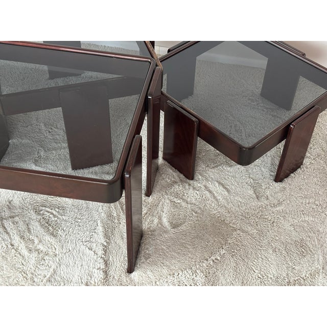 Vintage Italian Nesting Tables by Gianfranco Frattini for Cassina, Set of 3 For Sale - Image 10 of 18