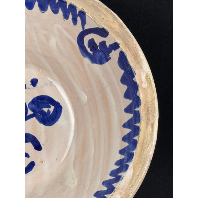 Ceramic antique Granada Blue Majolica Bowl, 1800s For Sale - Image 7 of 11