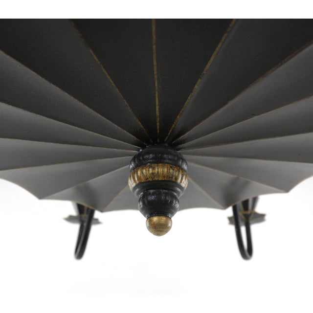 1990s Vintage Handmade Iron Black and Gold 8-Light Chandelier For Sale - Image 5 of 11