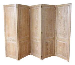 Large French Oak Folding Screen, 1940s