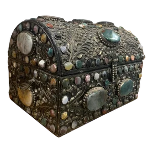 Vintage Agate Encrusted Moroccan Wedding Trunk