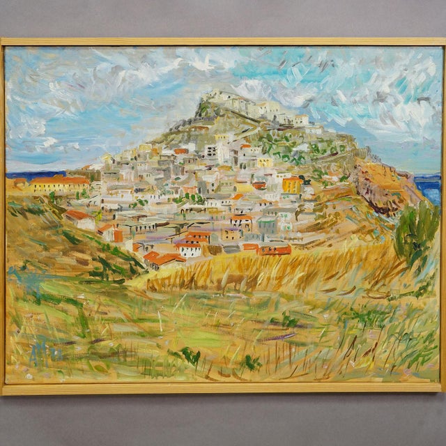 Castelsardo, Sardinia, 1978 – Oil Painting by Alexander Michael This painting, titled 'Castelsardo, Sardinia' and dated...