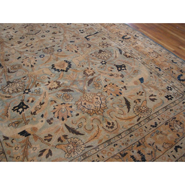 Traditional Antique Intricate Tree of Life Design in a Light Blue Background Color Persian Khorassan Rug For Sale - Image 3 of 7