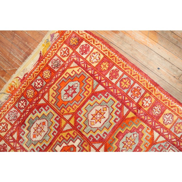 Bright Orange Antique Turkish Bergama Rug - 3'6" x 4'4" For Sale - Image 13 of 18