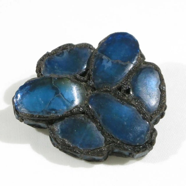 Line Vautrin Line Vautrin Blue Mirrors and Black Talosel Brooch For Sale - Image 4 of 8