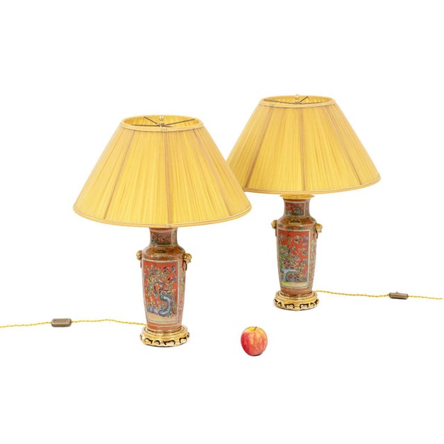 Lamps in Canton Porcelain and Bronze, 1880 For Sale - Image 10 of 11