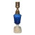 Mid 19th Century Star and Punty Blue Glass Font Lamp For Sale