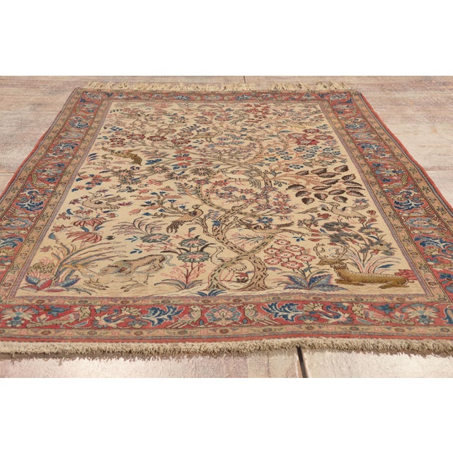 Vintage Persian Qum Rug, 04'06 X 06'10 For Sale - Image 9 of 10