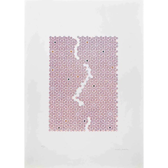 Modern Mario Padovan, Abstract Composition in Pink, Screen Print, 1971 For Sale - Image 3 of 3