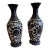 1970s Black and White Painted Ceramic Vases - a Pair For Sale