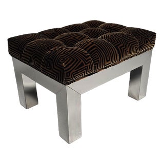 Chrome-Plated Cityscape Ottoman from Paul Evans, 1970s For Sale