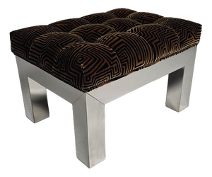 Chrome-Plated Cityscape Ottoman from Paul Evans, 1970s