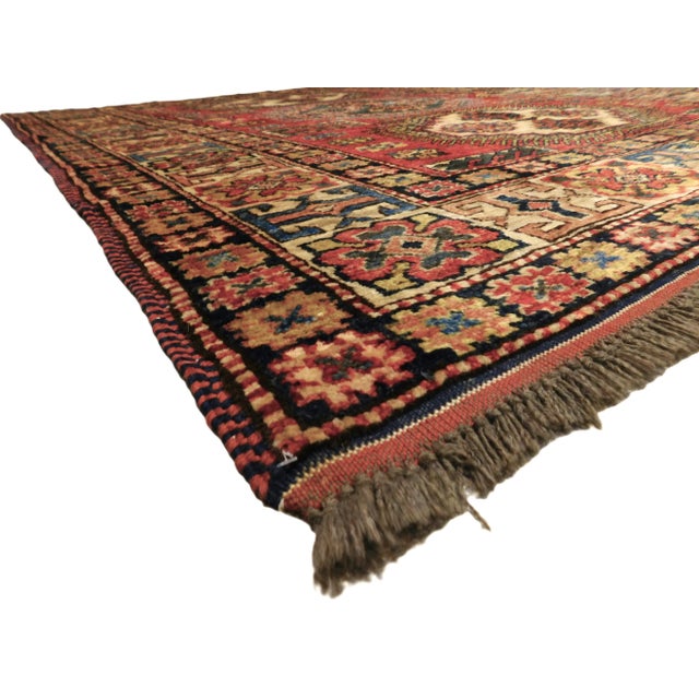 Vintage Hand Knotted Vegetable Dye Royal Choi Afghan Area Rug. 5'2"x 6'4" For Sale - Image 10 of 15
