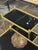Gold Pair of Jansen Manner Brass and Black Glass Tables For Sale - Image 8 of 10