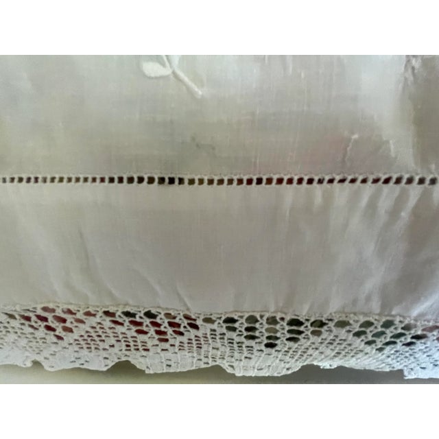1930s Vintage Boudoir Embroidered Pillow Sham With Floral Design For Sale In Sacramento - Image 6 of 12