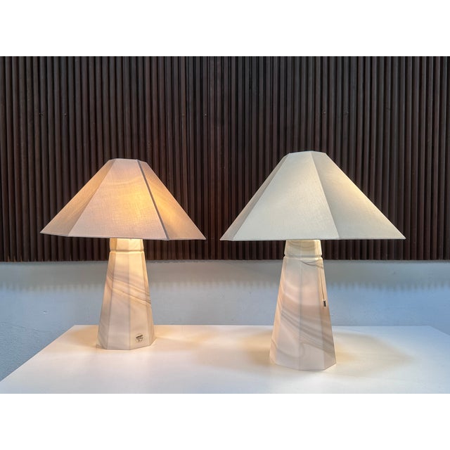 Vintage Glass Art Table Lamps by Peill & Putzler, Germany, 1970s, Set of 2 For Sale - Image 12 of 18