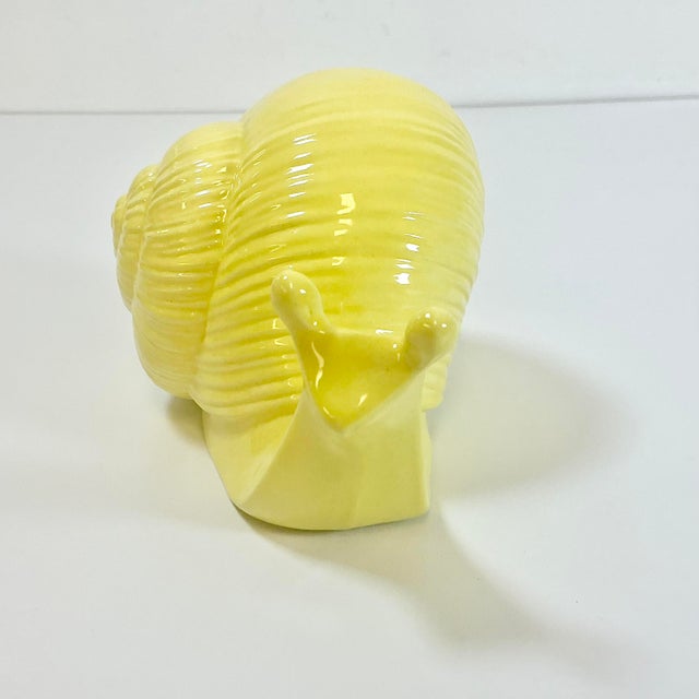American 1970s Vintage Folk Art Boho Chic Hollywood Regency Large Snail Figurine For Sale - Image 3 of 13