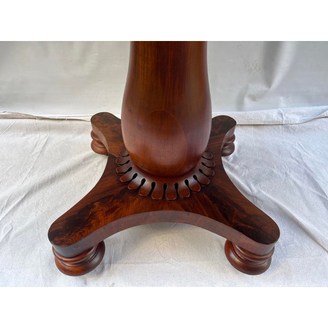 Wood Antique Cherry Pedestal Table For Sale - Image 7 of 17
