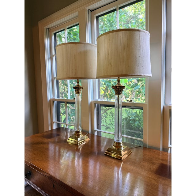 Pair of Remington Crystal Column Lamps For Sale - Image 12 of 12