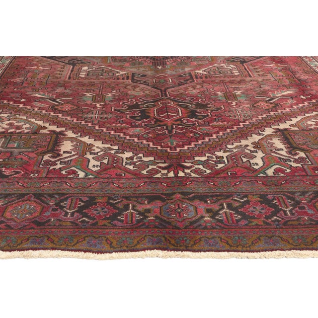 Mid 20th Century Mid 20th Century Vintage Persian Heriz Rug - 08'01 X 11'02 For Sale - Image 4 of 9