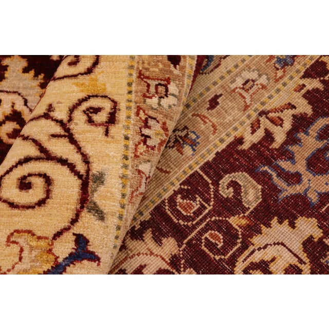 Textile Boho Chic Ziegler Red Beige Hand-Knotted Wool Rug - 7'11'' X 10'0'' For Sale - Image 7 of 8